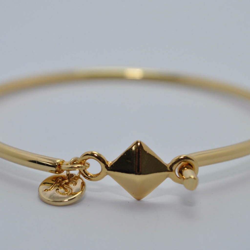 Jules Smith Yellow Gold Pyramid Bangle Bracelet